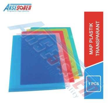 Aksesoren Map Plastik Transparant [1 Pcs] / Tempat Penyimpanan Dokumen / Map File Kancing Tali Polos