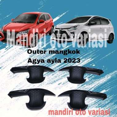 Outer mangkok pintu mobil Agya 2023 hitam doff outer handle pintu