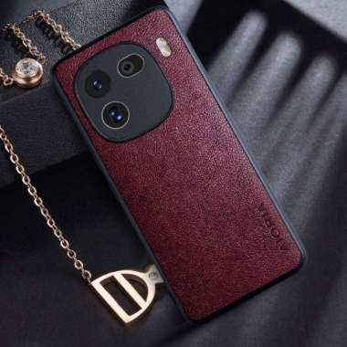 Casing Iqoo 12 5g Case Leather Aioria Case IQOO 12 5G MAROON