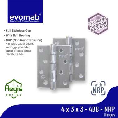 evomab Engsel Pintu Stainless Steel SUS304 With Ball Bearing 4 Inch