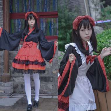 Verish CC-57 dress maid kimono pelayan lolita cosplay costume kostum gaun jepang japan anime