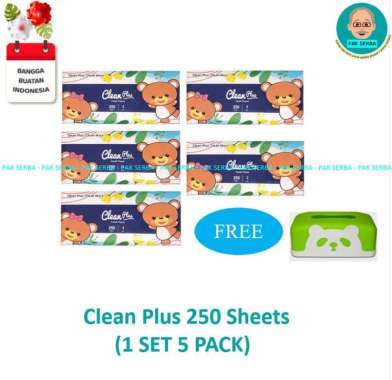 Clean Plus Facial Tissue 250 sheets / Tisu Wajah (1 SET 5 PACK)