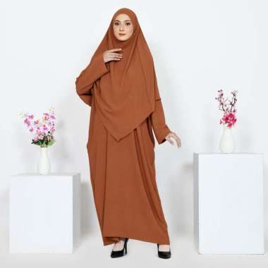 Gamis Syari Set Jilbab Cadar Yoora Gamis Syari Polos Gamis Set Terlaris Semua Ukuran Coral