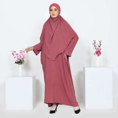 Gamis Syari Set Jilbab Cadar Yoora Gamis Syari Polos Gamis Set Terlaris Semua Ukuran Dusty