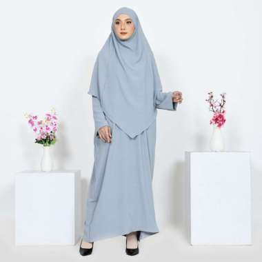 Gamis Syari Set Jilbab Cadar Yoora Gamis Syari Polos Gamis Set Terlaris Semua Ukuran Silver