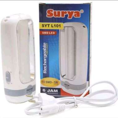 lampu senter emergency Surya SYT L101 10 SMD + 1W / senter cas / lampu cas surya