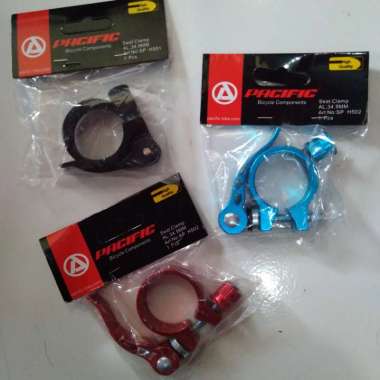 Seatpost Clamp Klem Sepeda Lipat 34,9 QR Pacific Merah