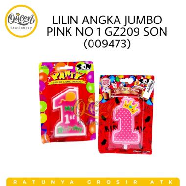 1 PCS LILIN ANGKA JUMBO NO 1 SON / LILIN ANGKA / LILIN ULANG TAHUN / LILIN HBD PINK 009473