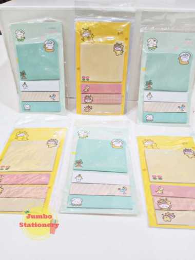 Sticky Notes Motif Kertas Memo Karakter Kotak dan Persegi Panjang