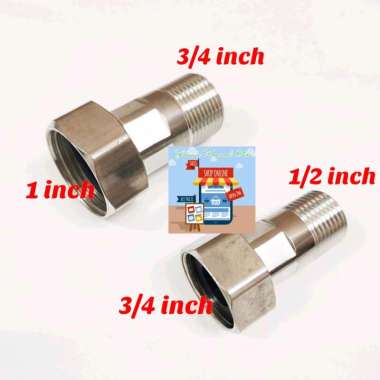 NEPEL COUPLING MUR KOPLING METERAN AIR STAINLESS STEEL 1 x 3/4.inch