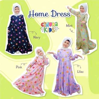 Gynura Home Dress Anak-Moms By Raggakids - Gamis Anak Gynura - Rok Panjang Bordir Anak Gynura Homedr