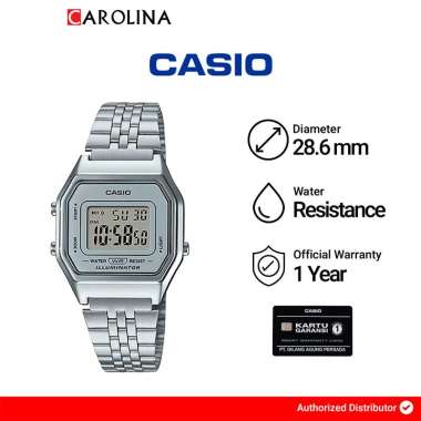 Jam Tangan Wanita Casio General LA680WA-7D at Glance Digital Dial Stainless Steel Band