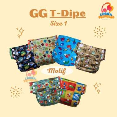 Clodi / Popok Kain GG T Dipe Size 1 Motif COVER ONLY - Popok kain Celana Cuci Ulang - Clodi Celana -