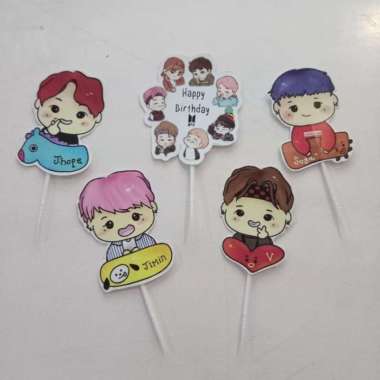 HIASAN KUE SET KECIL - BTS / CAKE TOPPER DEKORASI KUE