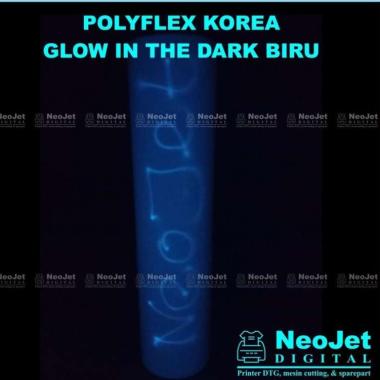 Polyflex Glow in the dark Korea Biru Sablon Custom Distro Poliplek Biru