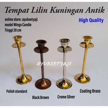 Tempat Lilin Tinggi 20cm Sayap kuningan CANDLE WINGS Panjang 20 cm Polish Standard