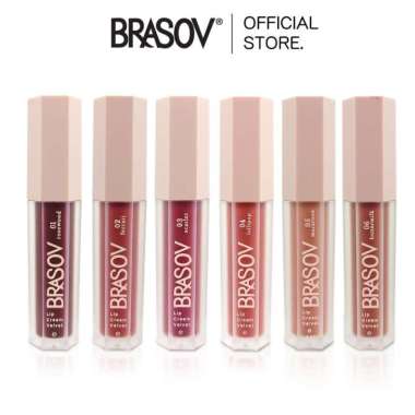 BRASOV Lip Cream Velvet 4 Gr 01 - 06 Lip Care Color Pigmented Pelembab Bibir BPOM CREAM-VLVET