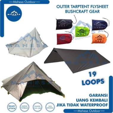 Flysheet Mahesa Outdoor Terpal Bahan Tebal Waterproof Anti Air Tarptent Atap Tenda Alas Tenda 3X3 OR