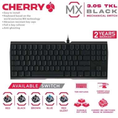 CHERRY MX3.0S TKL NBL Black Mechanical Gaming Keyboard MX 3.0S Blue Switch