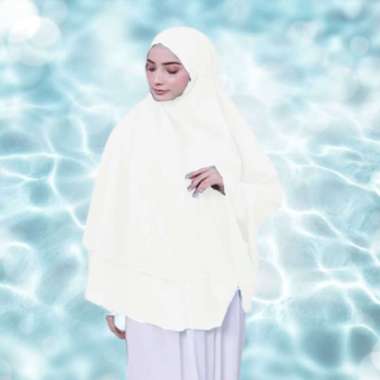 KHIMAR BERGO TALI ZAHIRA INSTAN DUA LAYER NON PAD / JILBAB KHIMAR PUTIH