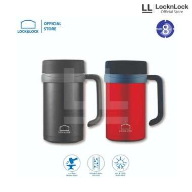 LocknLock - Termos Air Minum Hot&Cool 500ML - Black (LHC4026B) Merah
