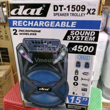 SPEAKER DAT DT 1509 X2 - SPEAKER TROLLEY DAT 15 INCH - SPEAKER BLUETOOTH DAT 15 INCH - SPEAKER MURAH