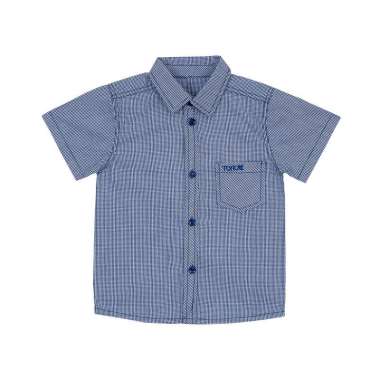 TORIO Smart Shirt Check Navy - Kemeja Anak Laki-Laki 2-3 tahun