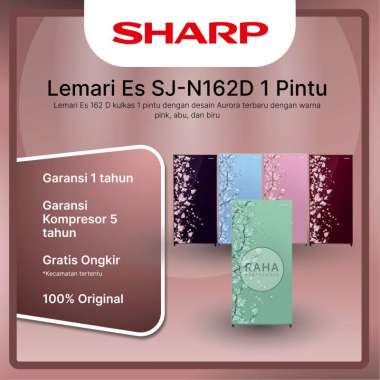 SHARP Lemari Es / Kulkas SJ N 162 D Sakura SH Hijau / SB Biru / SP Pink 1 Pintu Low Watt Garansi Resmi Produsen