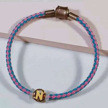 Gelang Tali Inisial Huruf N Pandora Elegant Emas Asli