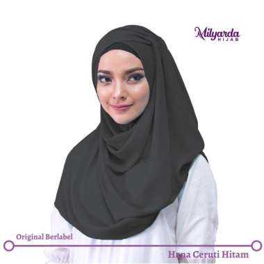 Milyarda Hijab instan hana ceruti/ jilbab/ kerudung instan meca hitam
