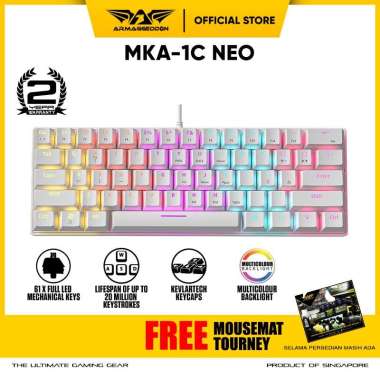 Keyboard Mechanical 60% Armaggeddon MKA-1C NEO Psychswift 61Keys Kevlartech Keyboard Gaming BROWN (T