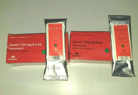 Dumin paracetamol supp per pcs rectal tube 250mg/4ml demam bayi & anak khusus