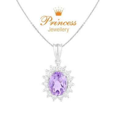 Liontin Berlian Batu Amethyst PPD927772 Princess Jewellery