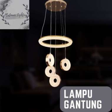 Lampu Gantung Ring LED Emas Minimalis Void 3 Color Minimalis Elegan