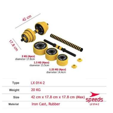 Dumbell Barbel 20kg Tiang Angkat Beban