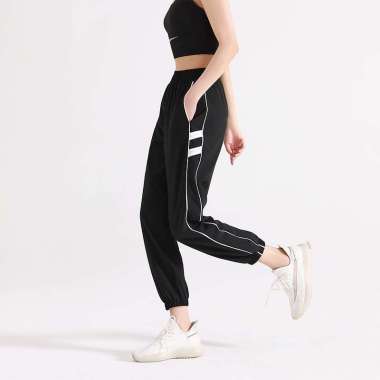 Celana Olahraga Longgar Wanita Track Pants Black XXL