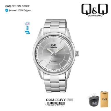 Q&Q QnQ QQ Original Jam Tangan Pria Analog Stainless - C20 C20A Tahan Air 5 BAR Superior C20A-003