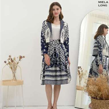 Evercloth Miela Long Outer Batik Wanita Outer Rompi Wanita Luaran Setelan (OUTER SAJA) XL