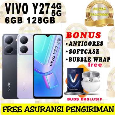 VIVO Y27 4G & 5G 6/128 +EXTENDED RAM 6GB TOTAL RAM 12GB GARANSI RESMI NO BONUS Y27 4G BLUE