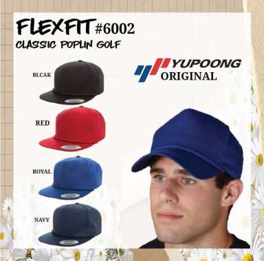 Topi Yupoong Flexfit Classic Poplin Golf 6002 ORIGINAL