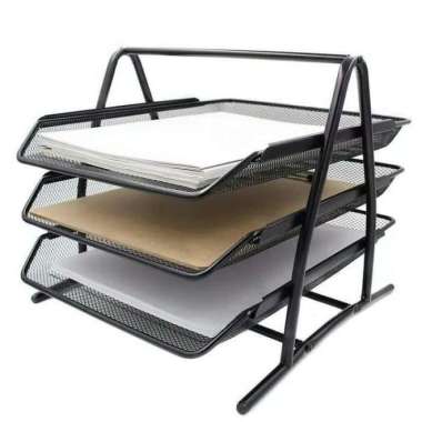 rak dokumen kertas elevated letter tray 3 susun besi. 1 set = 3 susun Multicolor