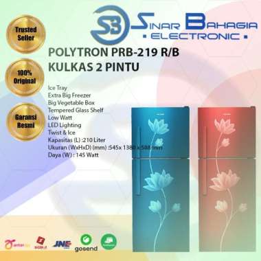 POLYTRON PRB-219 R/B KULKAS 2 PINTU (NEW) (KHUSUS BANDUNG)