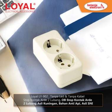 LOYAL Stop Kontak 2 Lubang Arde LY-902 SNI Stop Kontak Outbow