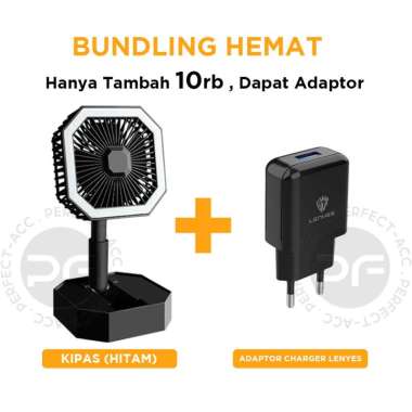 Kipas Angin Kotak Lipat Mini Portable LED Fan Lampu Belajar Tidur Emergency Sleep Lamp USB Rechargea