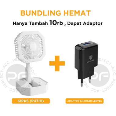 Kipas Angin Kotak Lipat Mini Portable LED Fan Lampu Belajar Tidur Emergency Sleep Lamp USB Rechargea