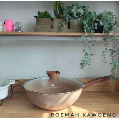 Wajan PERO wok SILICO 24cm/26/28cm/32cm biogranite pero tutup kaca Wokpan 28cm kaca