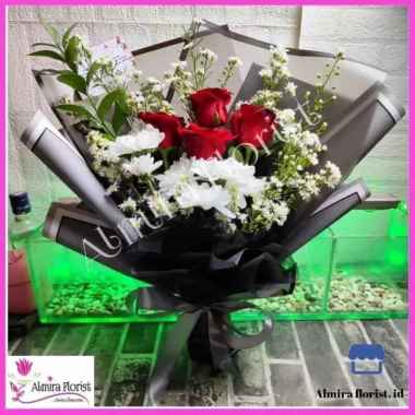 [FRESH] Bouquet bunga mawar 4 tangkai | Buket bunga asli segar 1