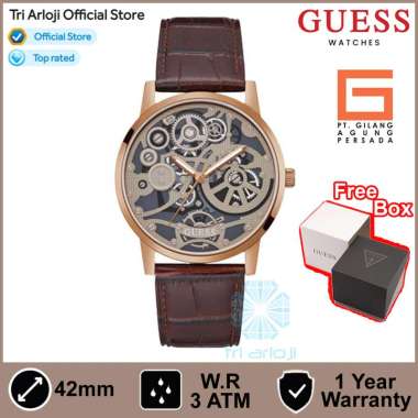 GUESS Watches GW0570G2 Original GADGET - Jam Tangan Pria Analog - Brown Leather