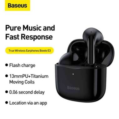 BASEUS Bowie E3 TWS True Wireless Bluetooth Earphone Earbuds Hitam