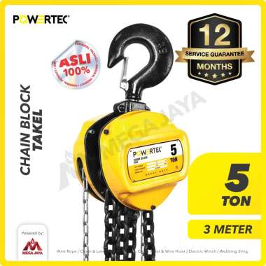 POWERTEC Chain Block / Takel 5 Ton x 3 Meter